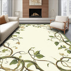 Vine and Floral Scroll Border Design Rug
