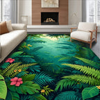 Lush Jungle Exotic Floral Design Rug