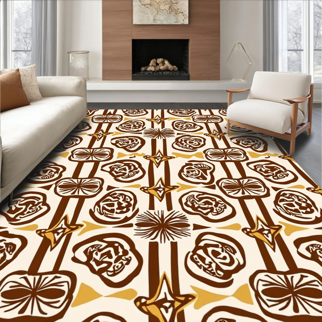 Geometric Retro Abstract Pattern Rug