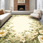 Elegant Vintage Botanical Floral Design Rug