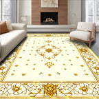 Golden Floral Medallion Detailed Pattern Rug