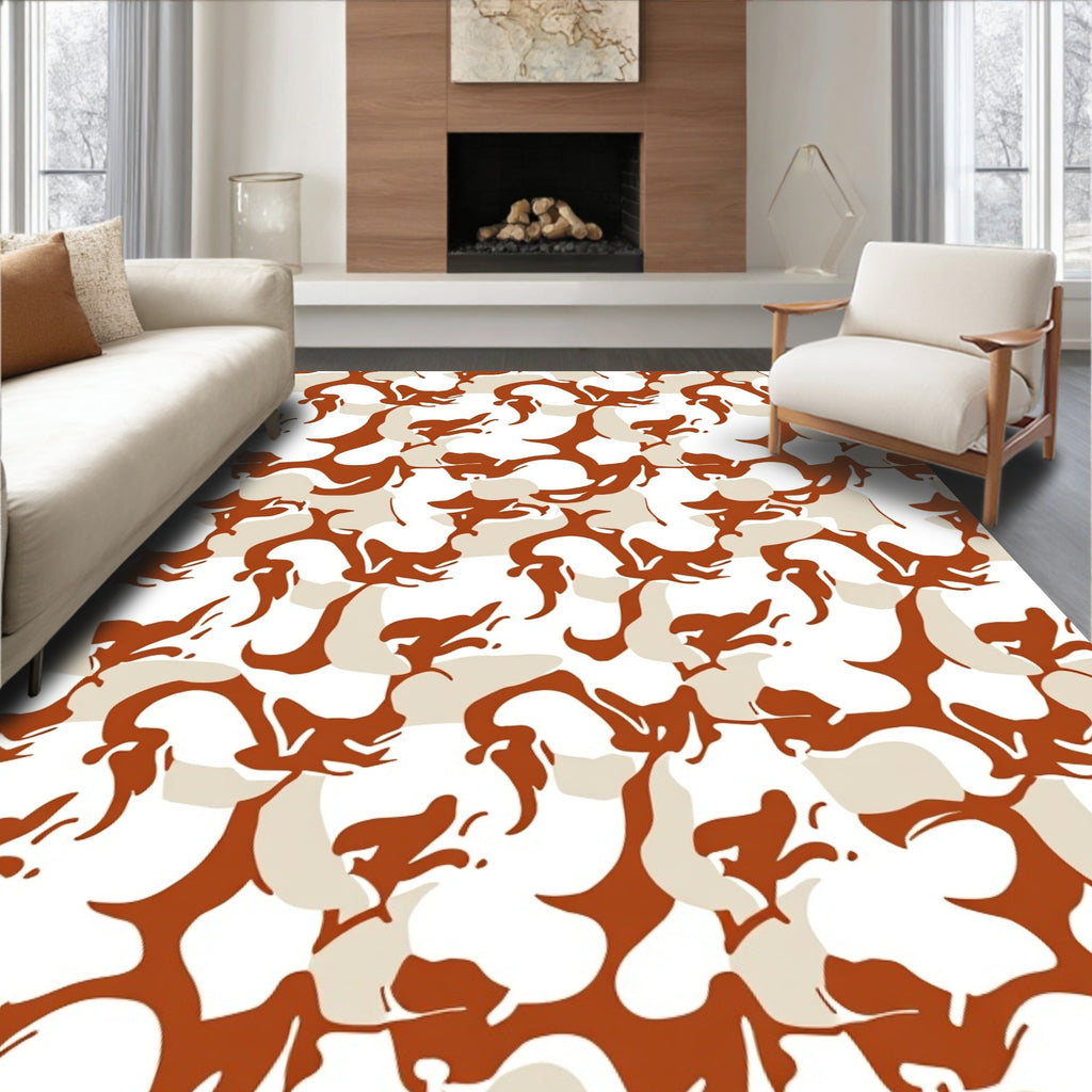 Woodland Camouflage Organic Pattern Rug