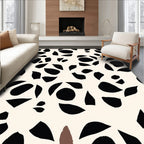 Abstract Black White Organic Shapes Rug