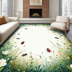 Whimsical Nature Insects And Flowers Rug