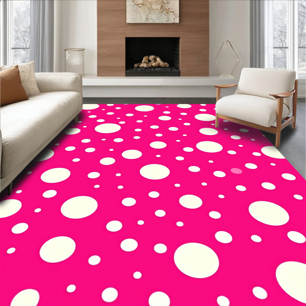 Fun Polka Dot Circles Pattern Rug