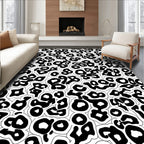 Bold Black White Animal Spots Rug