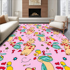 Cute Cartoon Animal And Star Pattern Rug