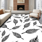 Patterned Silhouette Leaves Design Rug