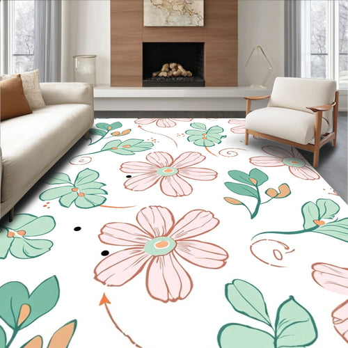 Abstract Floral Swirls Design Rug
