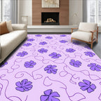 Purple Floral Vine Delight Pattern Rug