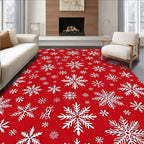 Winter White Snowflake Holiday Rug