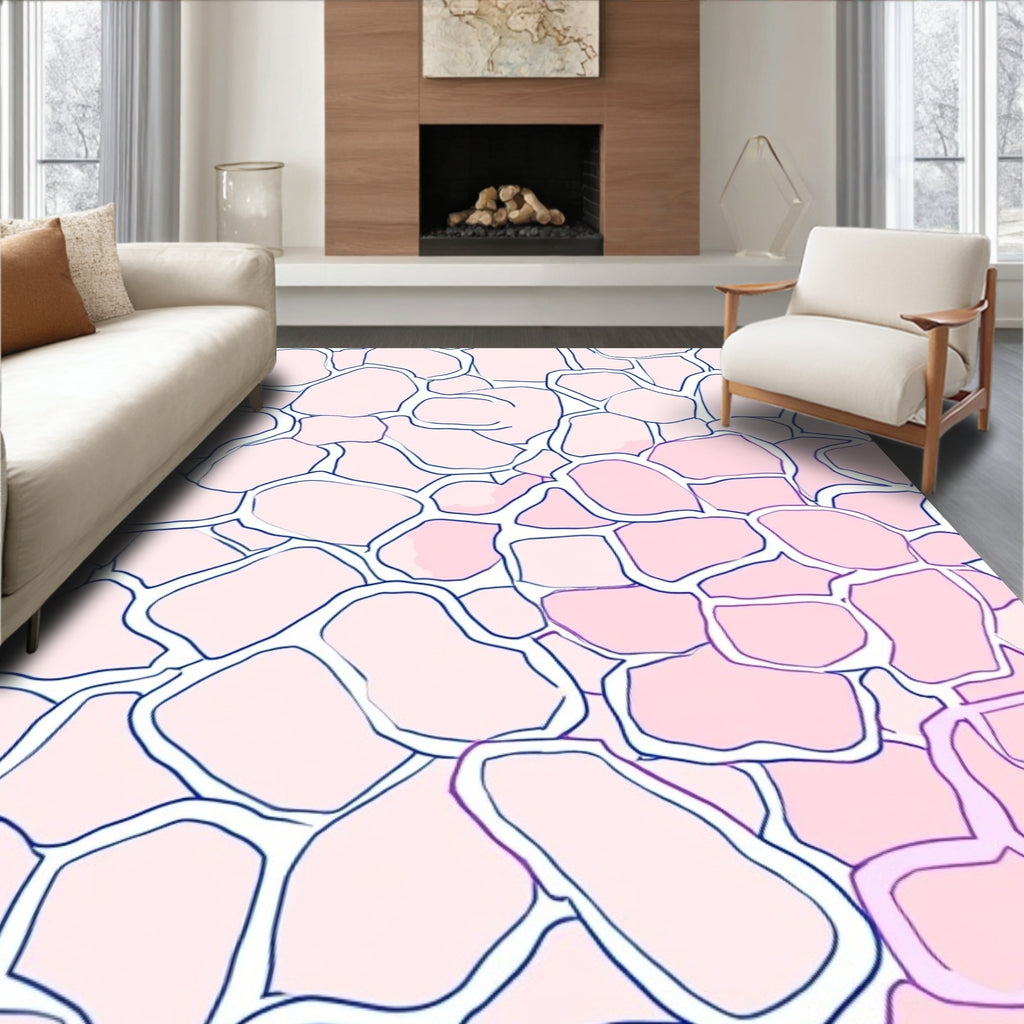 Soft Pink Irregular Pattern Rug