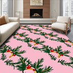 Pink Pine Sprig and Berry Garland Rug