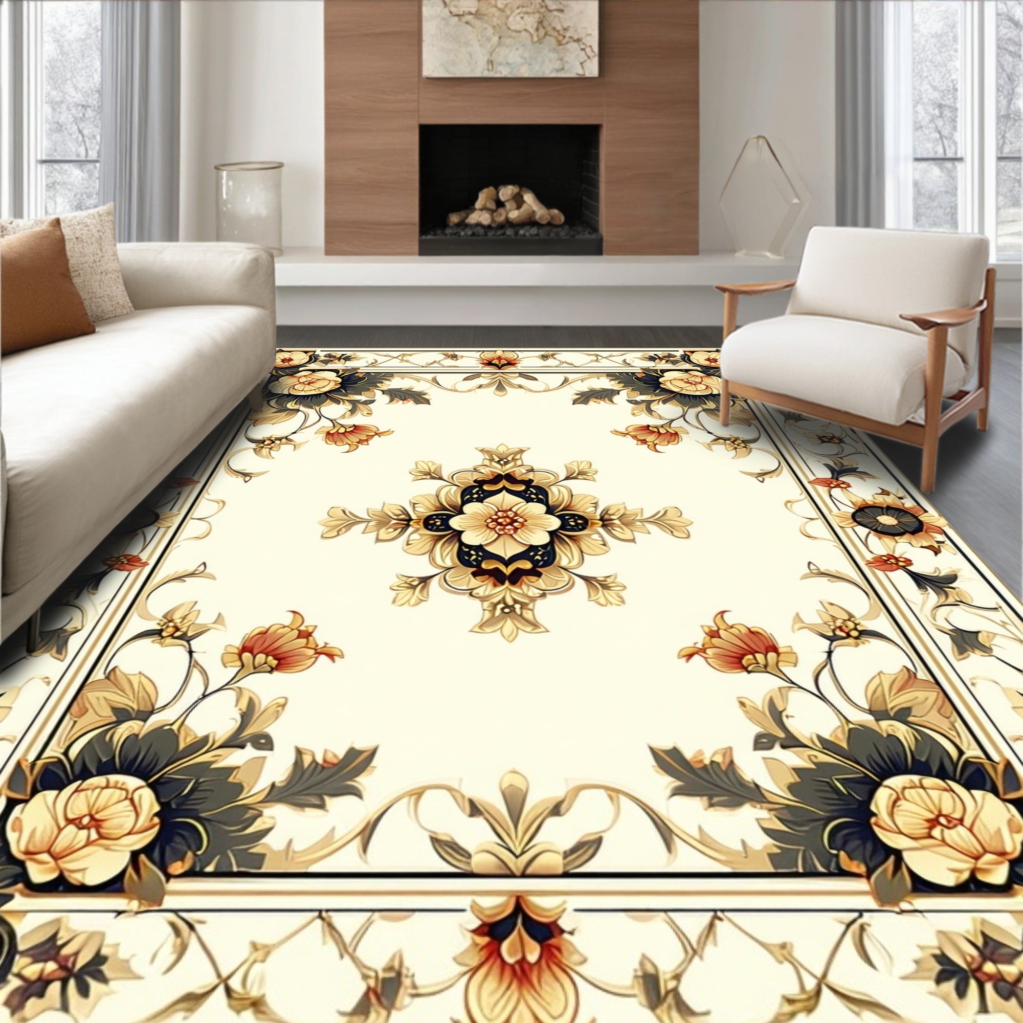 Regal Floral Manor Design Rug