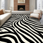 Bold Black and White Zebra Stripes Rug