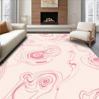 Soft Pink Swirl Marble Pattern Rug