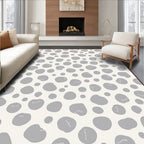 Spotted Gray And Cream Patterned Rug