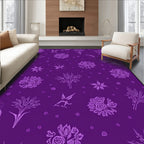 Purple floral outline scatter Rug