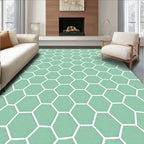 Mint Green Hexagonal Lattice Rug