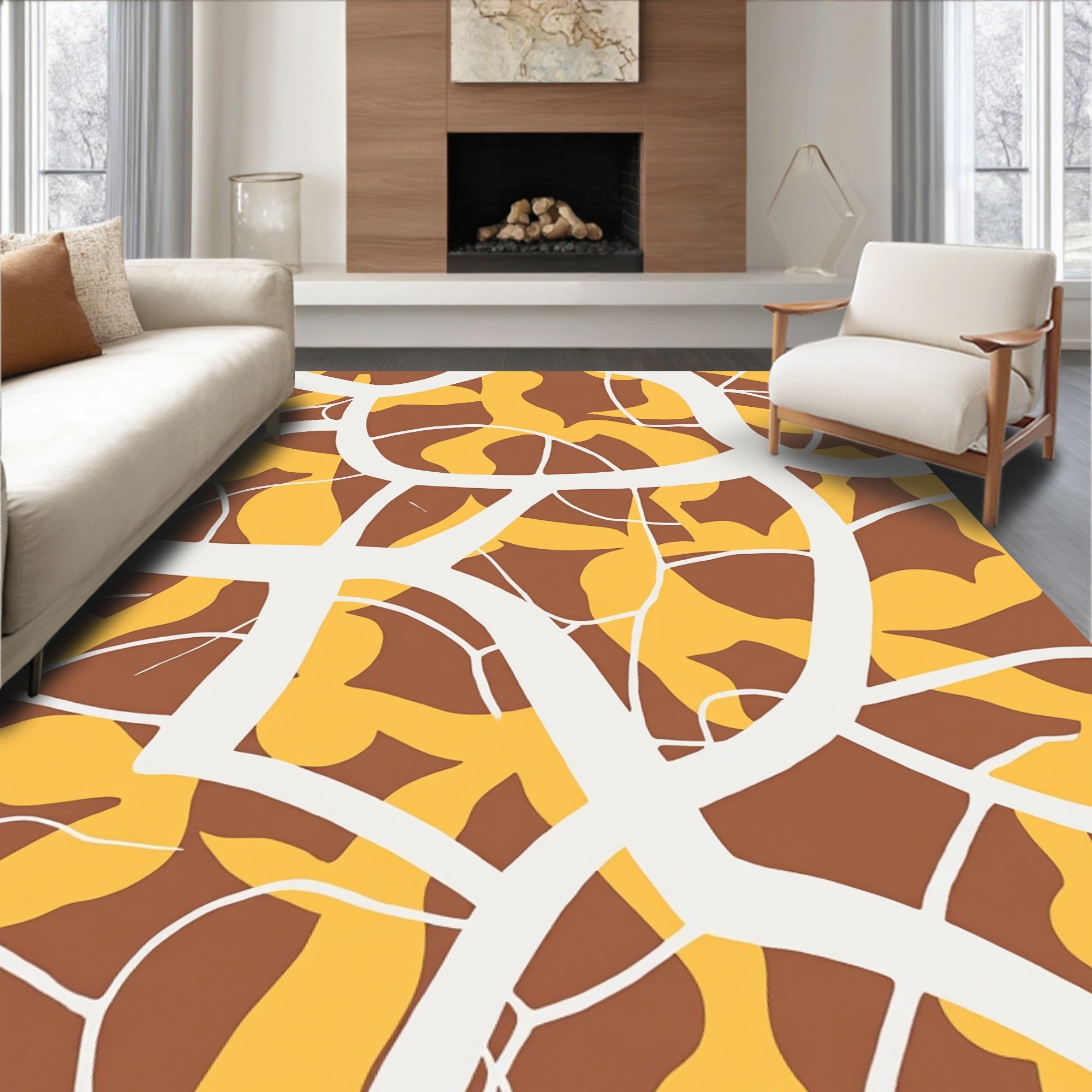 Abstract Organic Tree Branch Design Rug