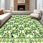 Green Floral Insect Nature Rug
