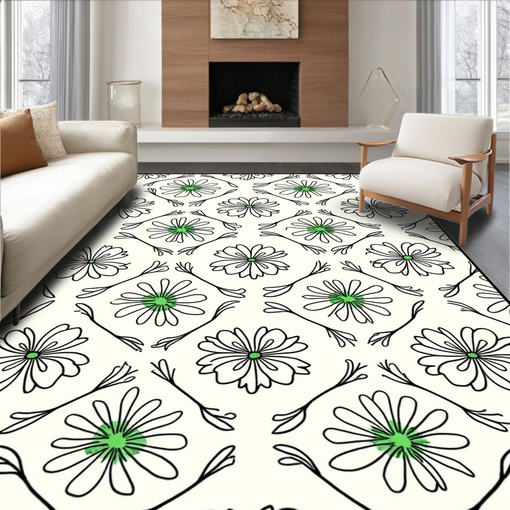 Delicate Floral Pattern Rug