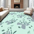 Abstract Floral Print With Sage Tones Rug