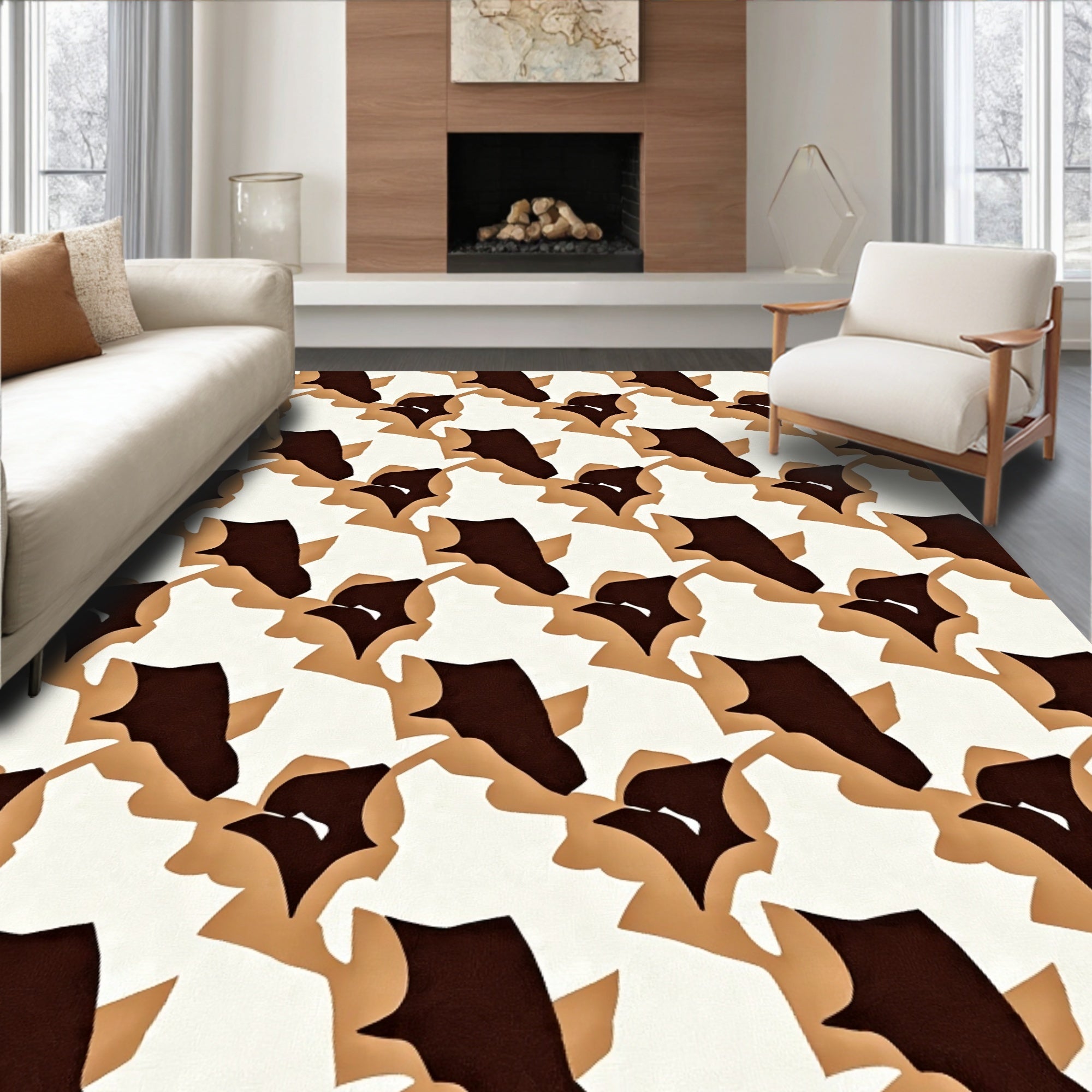 Modern Abstract Geometric Pattern Rug