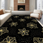 Golden Star Anise Floral Pattern Rug