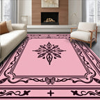 Elaborate Scrollwork Floral Pattern Rug