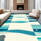 Coastal Waves Shells Motif Rug