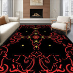 Red And Yellow Ornate Classic Design Rug