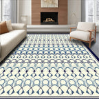 Classic Blue Repeating Arch Pattern Rug
