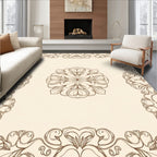 Classic Floral Medallion Border Design Rug