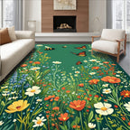 Whimsical Butterflies and Bees Garden Rug