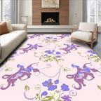 Floral Whimsical Purple And Green Rug