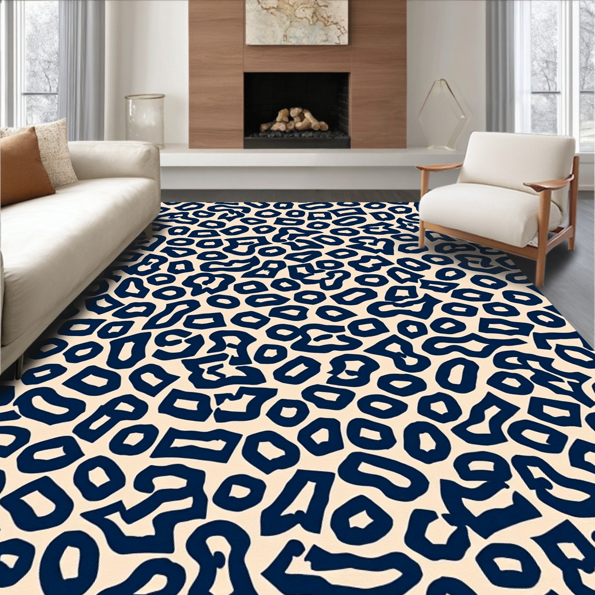 Wild Animal Print Contemporary Design Rug