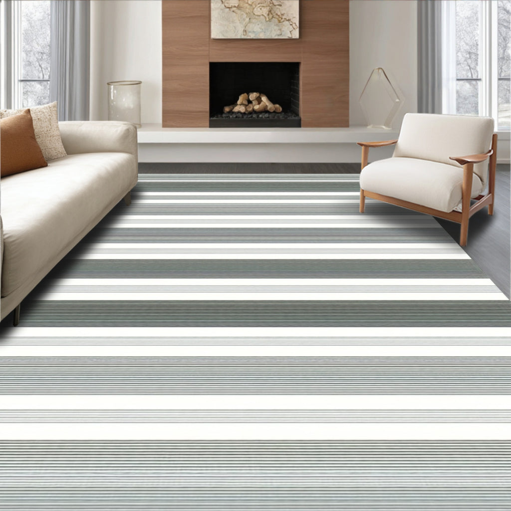 Thin Lined Graduated Stripe Pattern Rug