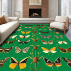 Diverse Butterfly Moth Collection Pattern Rug