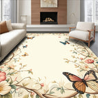 Floral And Butterfly Delicate Vines Rug
