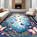 Enchanted Forest Butterfly Pattern Rug