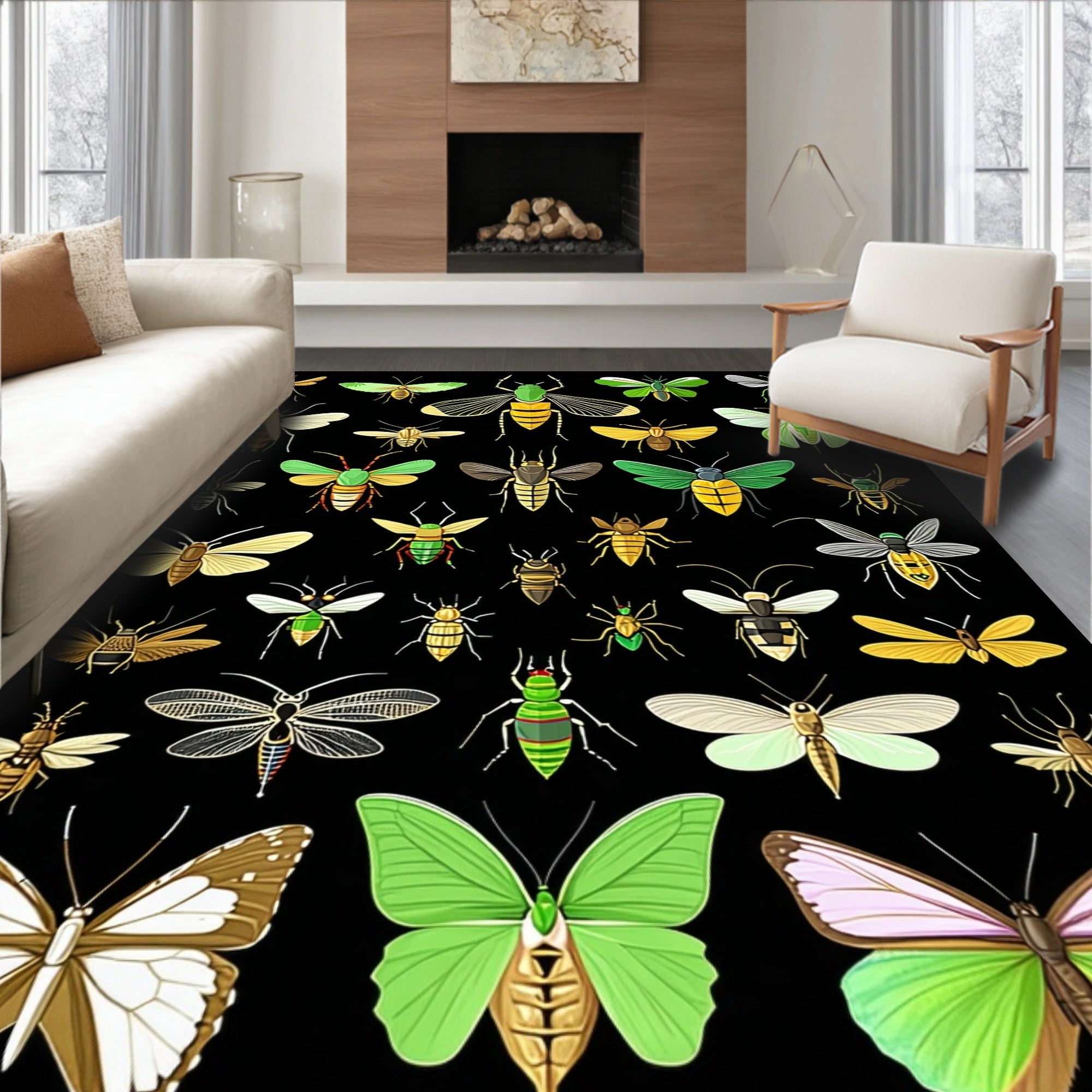 Assorted Insect Pattern Design Rug