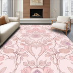 Delicate Blush Floral Art Nouveau Rug