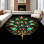 Peacock Feather Inspired Emerald Design Rug