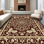 Elegant Floral Centerpiece Scrollwork Rug