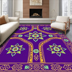 Purple Floral Medallion Pattern Rug