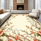 Elegant Floral Vine Border Design Rug