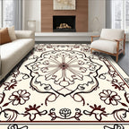 Traditional Floral Medallion Cream Rug