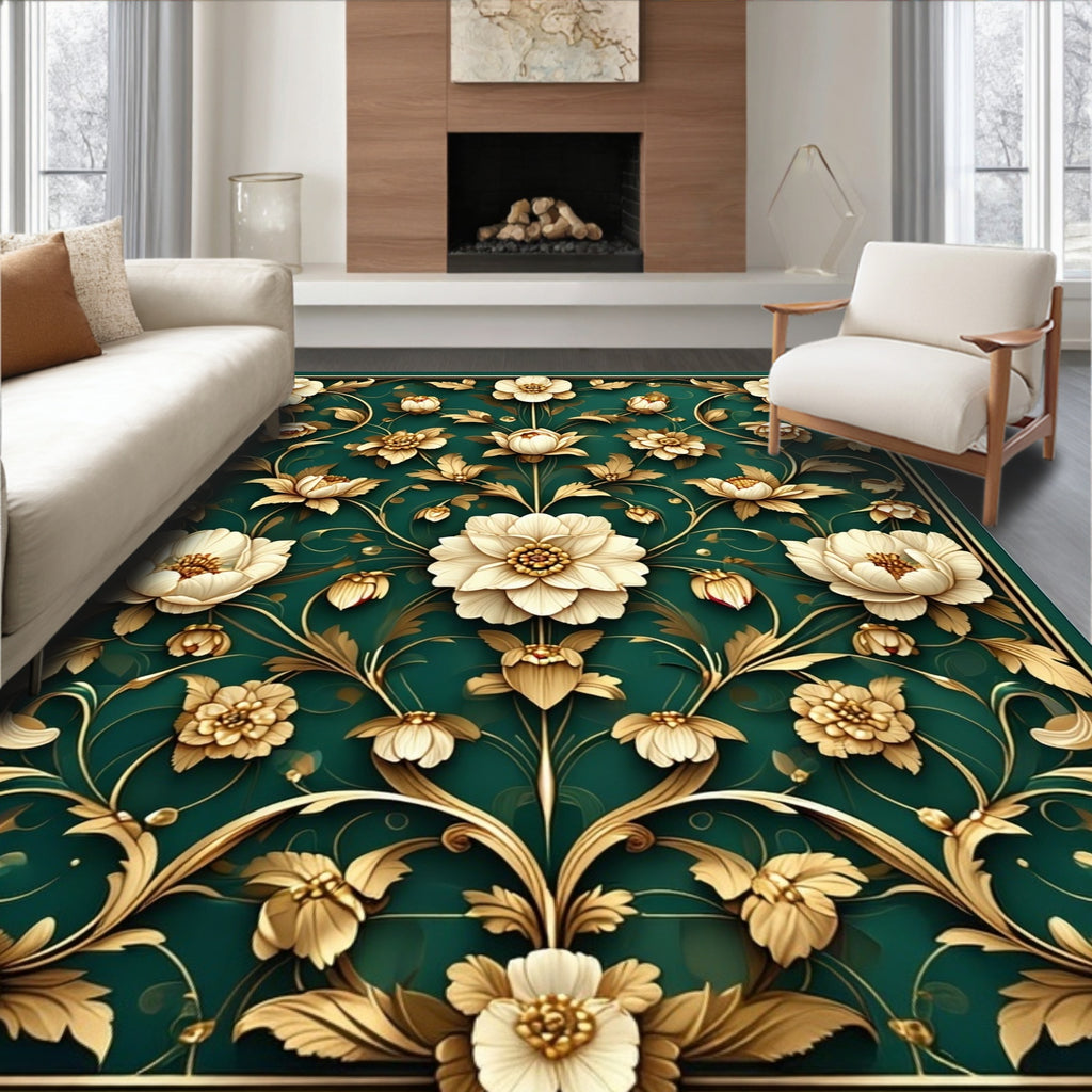Opulent Floral Pattern Rug