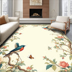 Birds and Blossoms Nature Inspired Art Rug